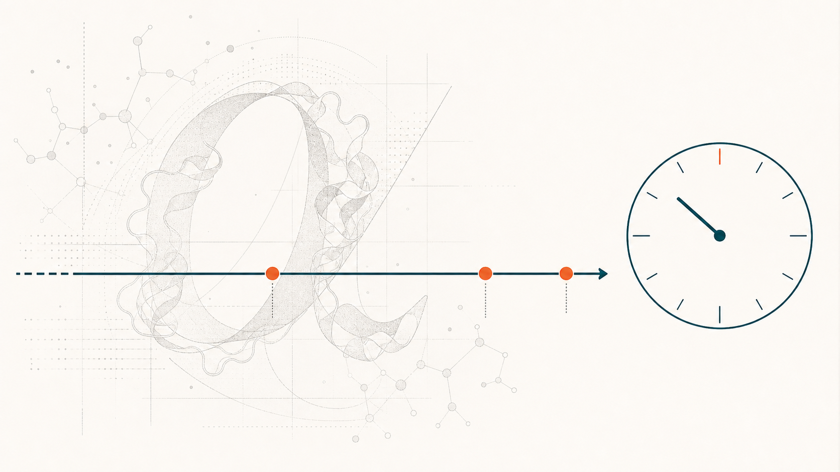 Editoriale Illustration: Lifespan-Timeline mit Kohorten-Markern und alpha-Klotho-Glyph als Longevity-Biomarker
