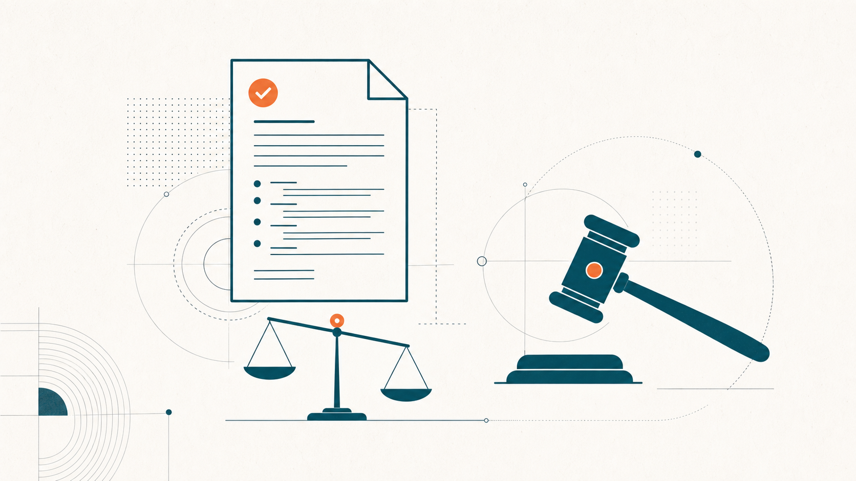 Editoriale Illustration: abstrakte PKV-Versicherungsdokument-Silhouette mit LG-Hanau-Justizhammer